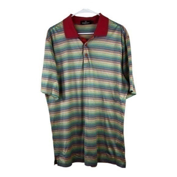 Bugatchi Vomo Men T-shirt Striped Multicolored size L - Picture 4 of 12